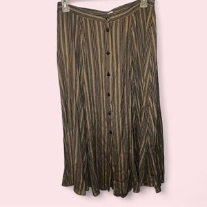 Christy Girl vintage brown striped midi skirt